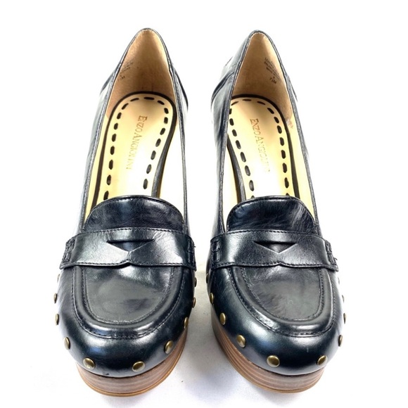 Enzo Angiolini Black Women's Pumps - Size 7.5M - Edgy Metal Studs - Picture 3 of 10
